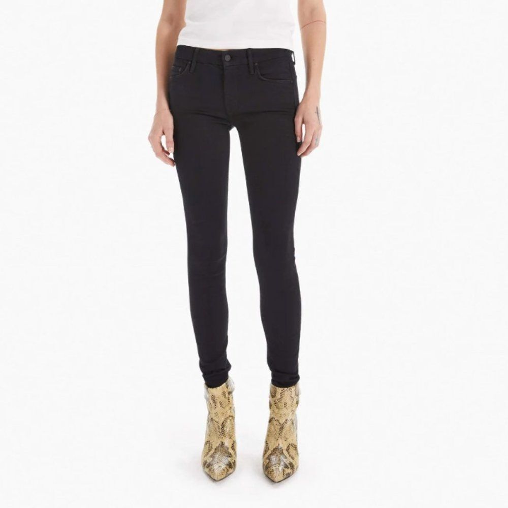 MOTHER Black The Looker Not Guilty Mid Rise Crop Ankle Jeans $205  Women's Sz 24